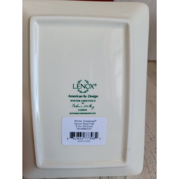 Lenox NEW red Cardinal spoon rest Winter greetings Xmas home kitchen decor - Picture 4 of 5